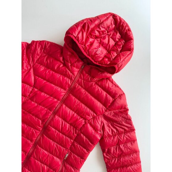 Aritzia TNA Botanie Catalina Red Down Filled Hooded Slim Puffer Jacket, Size S - Picture 7 of 16